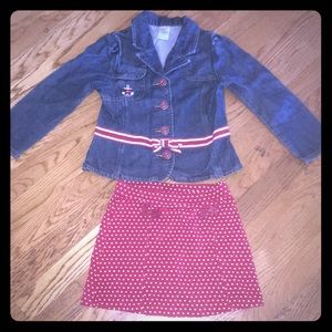 Gymboree outfit  Size 5 Bon Voyage jacket skort